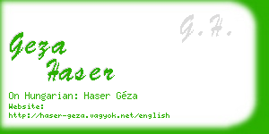 geza haser business card